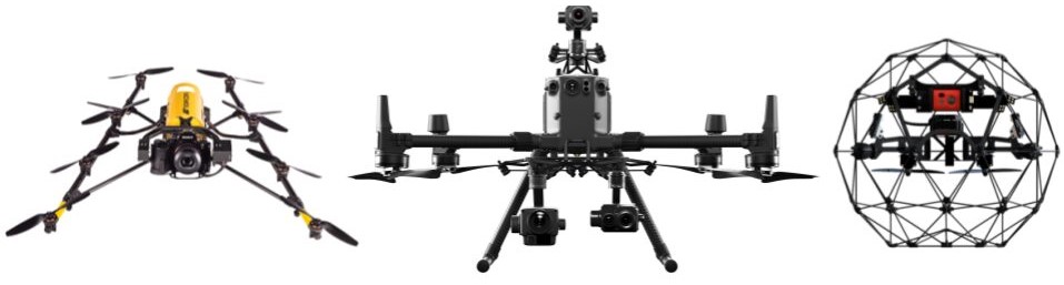 Image of 3 different drone types