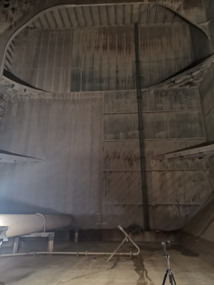 Large view of inside ship hull